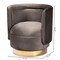 Baxton Studio Saffi Grey Velvet Upholstered Gold Finished Swivel Accent Chair 163-10573 - alternate 8